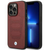 BMW BMHMP14X22RPSR Leather Seats Pattern MagSafe capa para Apple iPhone 14 Pro Max 6,7″, bordô
