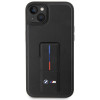 BMW BMHCP14M22GSLK Grip Stand Hot Stamp capa rígida para Apple iPhone 14 Plus / 15 Plus, preta