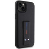 BMW BMHCP14M22GSLK Grip Stand Hot Stamp capa rígida para Apple iPhone 14 Plus / 15 Plus, preta