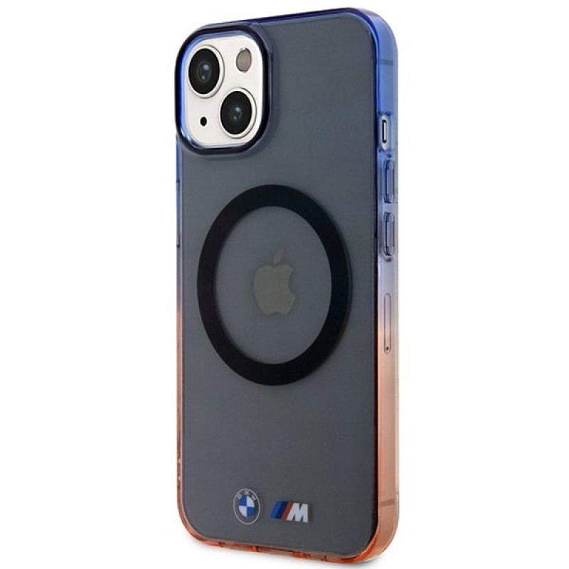 BMW BMHMP14MHTGE Gradient Bumper MagSafe capa rígida para Apple iPhone 14 Plus / 15 Plus, cinzenta