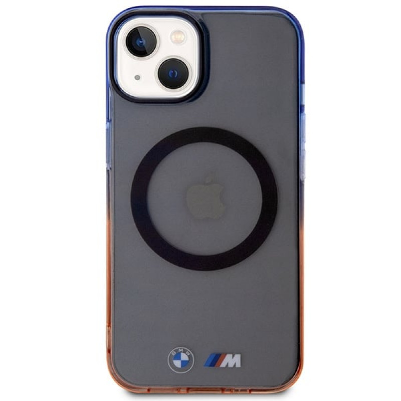 BMW BMHMP14MHTGE Gradient Bumper MagSafe capa rígida para Apple iPhone 14 Plus / 15 Plus, cinzenta