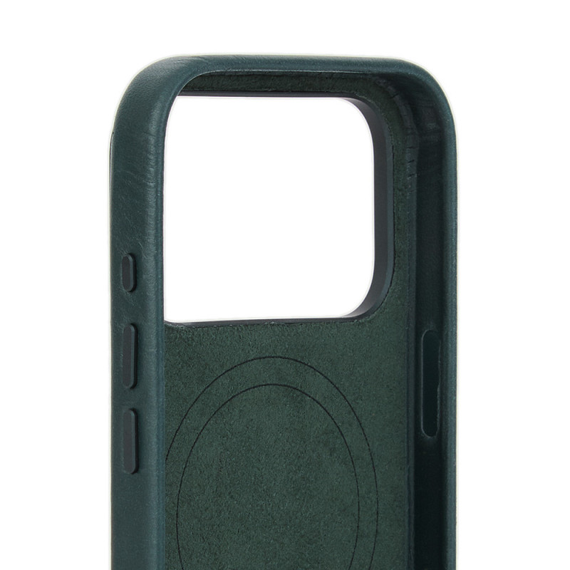 Mujjo Troubadour capa de pele para Apple iPhone 18 Pro / 17 Pro, MagSafe, verde obsidiana