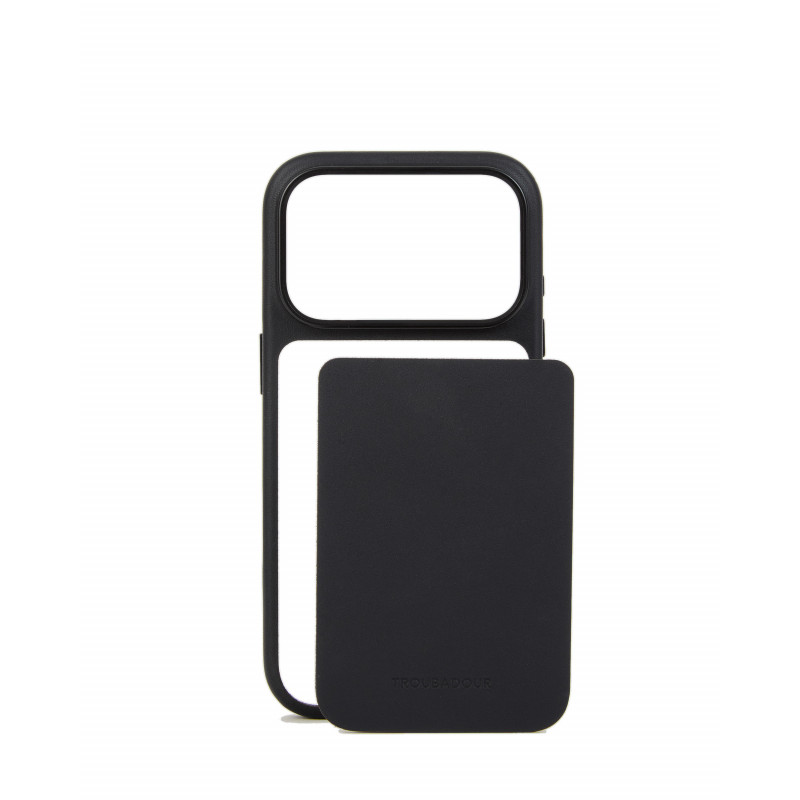 Mujjo Troubadour Modular capa de pele para Apple iPhone 18 Pro / 17 Pro, MagSafe, preta