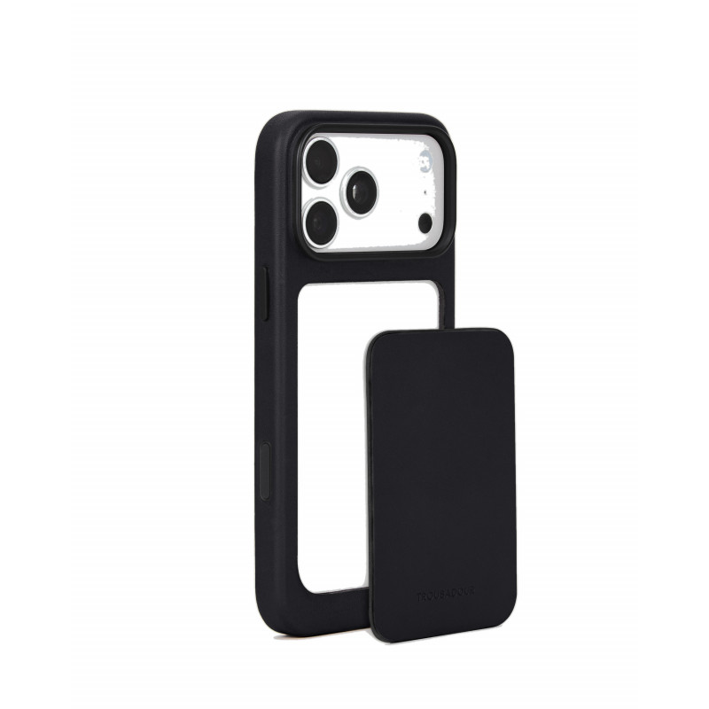 Mujjo Troubadour Modular Leather Case capa de pele para Apple iPhone 18 Pro Max / 17 Pro Max, MagSafe, preta