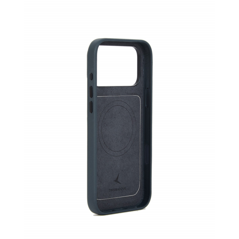 Mujjo Troubadour Modular Leather Case capa de pele para Apple iPhone 18 Pro Max / 17 Pro Max, MagSafe, basalto