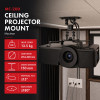 Maclean MC-200 B suporte de teto para projetores, 54–320 mm, até 13,5 kg, preto