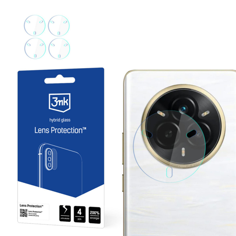 3MK Lens Protection Realme 14 Pro vidro híbrido para a lente da câmara (4 un.)