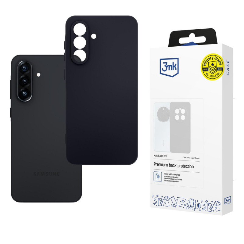 3MK Matt Case Pro Samsung Galaxy A36 5G capa, preta