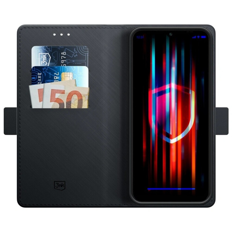 3MK Wallet Case capa tipo carteira para Samsung Galaxy S25 Edge, preta