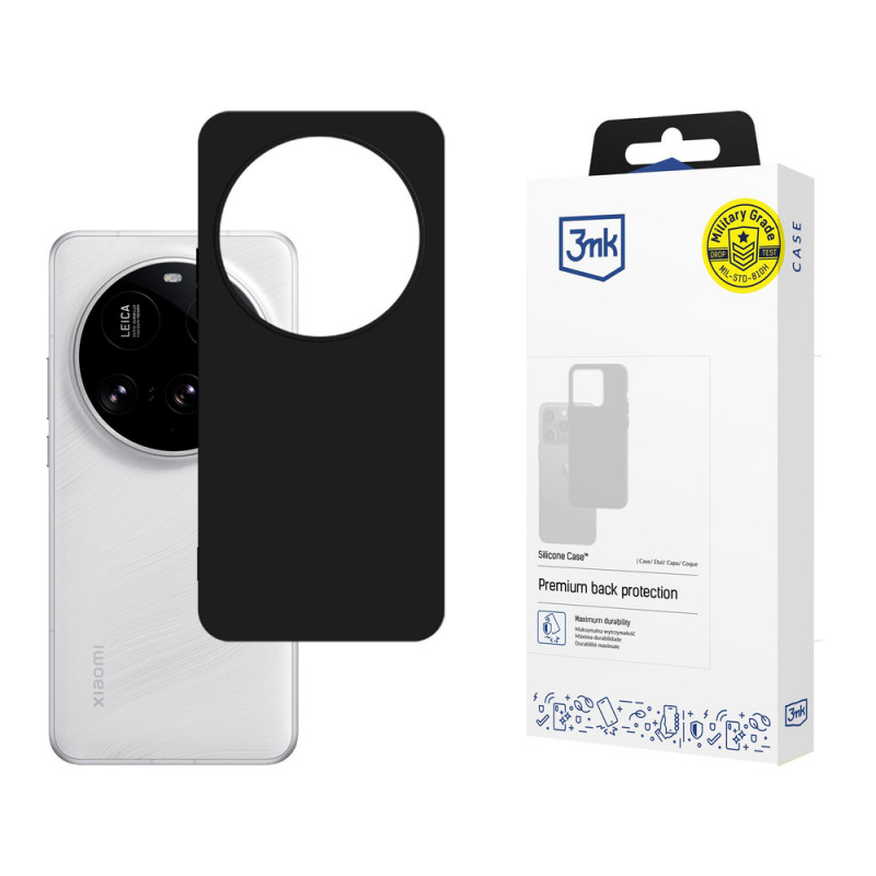 3MK Silicone Case capa de silicone para Xiaomi 15 Ultra, preta
