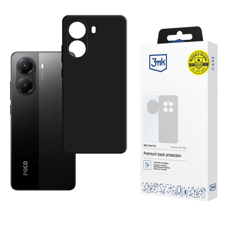 3MK Matt Case Pro capa para Poco X7 Pro 5G, preta