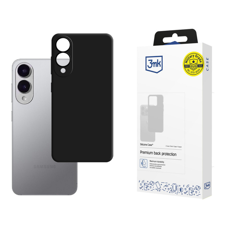 3MK capa de silicone para Samsung Galaxy S25 Edge, preta