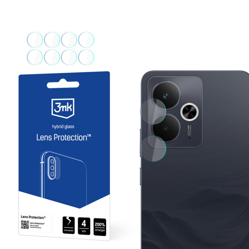 3MK Lens Protection vidro híbrido para lente da câmara Realme 14 5G / 14T 5G (4 un.)