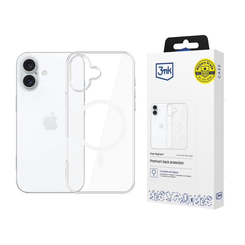 3MK Clear MagCase capa para Apple iPhone 17, transparente