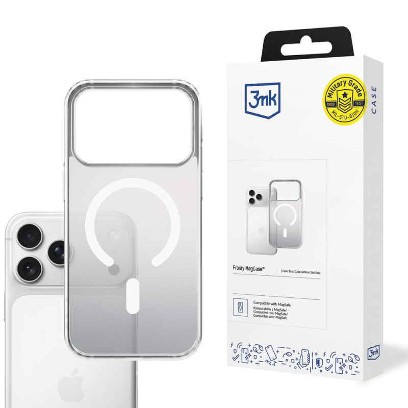 3mk Frosty MagCase capa para Apple iPhone 17 Pro Max, branca