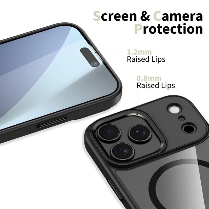 Tech-Protect MagMat MagSafe capa para Apple iPhone 17 Pro Max, preto/transparente