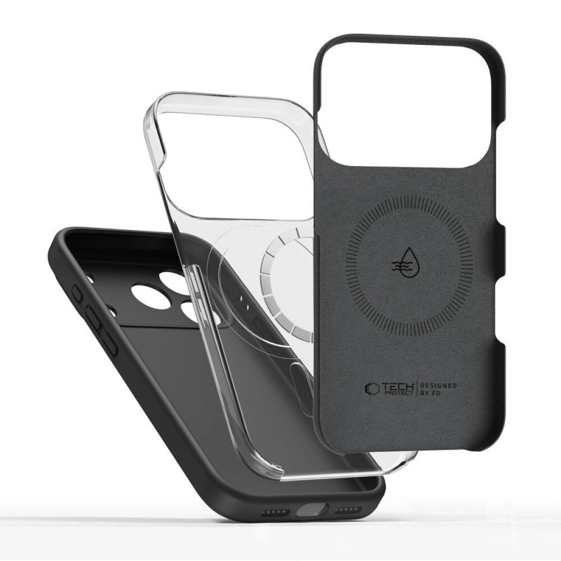 Tech-Protect Silicone MagSafe capa para Apple iPhone 17 Pro Max, preto