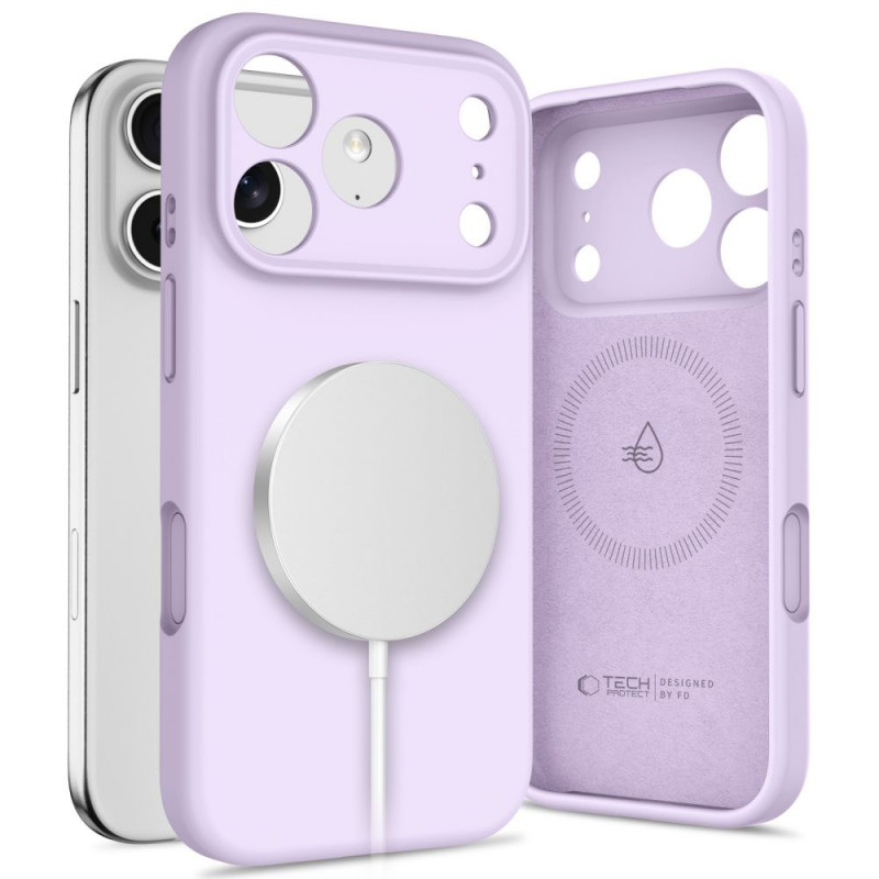 Tech-Protect Silicone MagSafe capa para Apple iPhone 17 Pro, lilás, THP4521