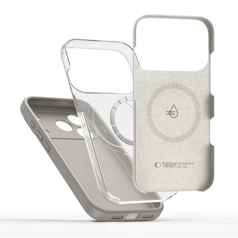 Tech-Protect Silicone MagSafe capa para Apple iPhone 17 Pro, cinzento pedra