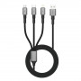 Tech-Protect UltraBoost DNA cabo 3 em 1 de USB-A para Lightning / USB-C / Micro-USB, 3 A, 120 cm, cinzento ferro