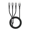 Tech-Protect UltraBoost DNA cabo 3 em 1 de USB-A para Lightning / USB-C / Micro-USB, 3 A, 120 cm, cinzento ferro