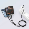Tech-Protect UltraBoost DNA cabo 3 em 1 de USB-A para Lightning / USB-C / Micro-USB, 3 A, 120 cm, cinzento ferro