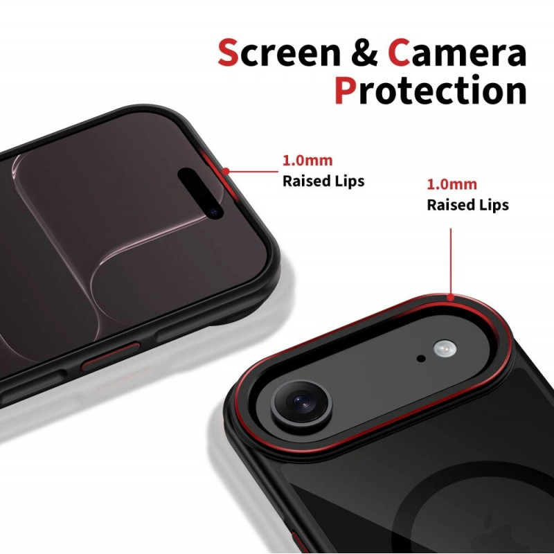 Tech-Protect MagHybrid MagSafe capa para Apple iPhone Air, preto/vermelho
