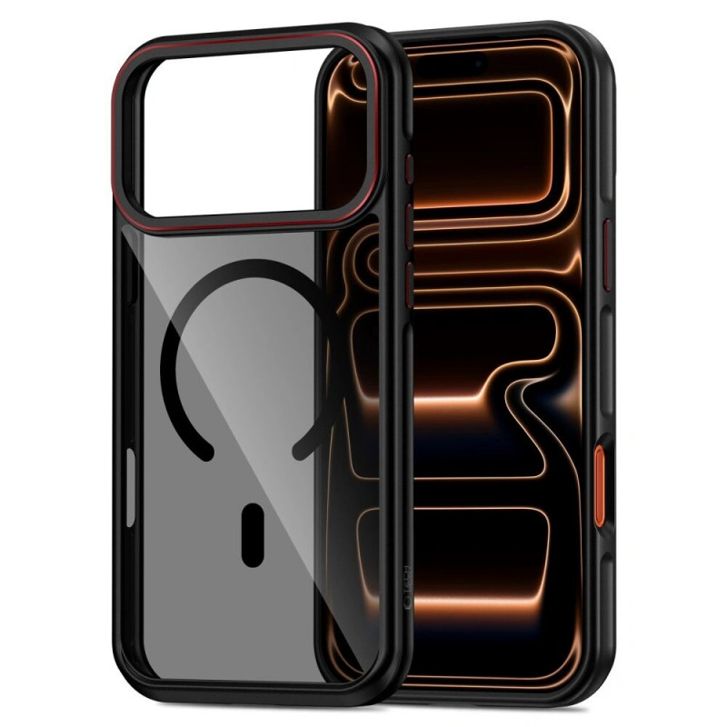 Capa Tech-Protect MagHybrid MagSafe para Apple iPhone 17 Pro, preta/vermelha