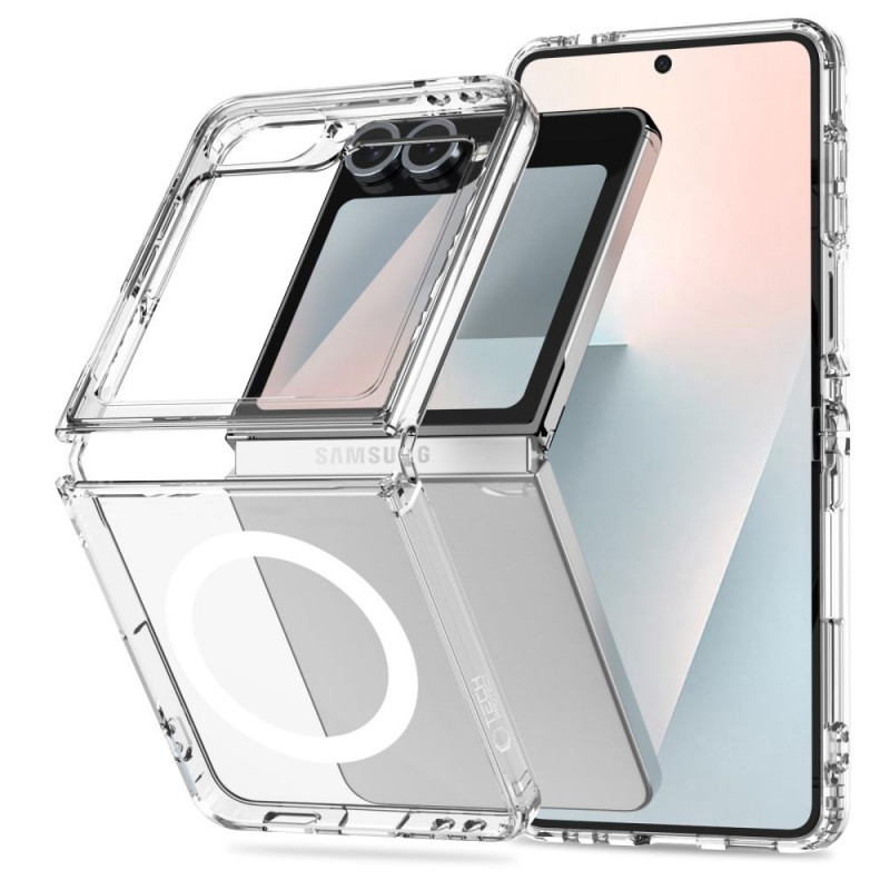 Capa Tech-Protect Flexair Hybrid MagSafe para Samsung Galaxy Z Flip 6 / 7 FE, transparente