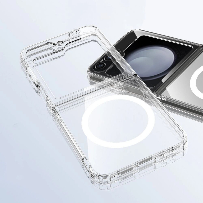 Capa Tech-Protect Flexair Hybrid MagSafe para Samsung Galaxy Z Flip 6 / 7 FE, transparente