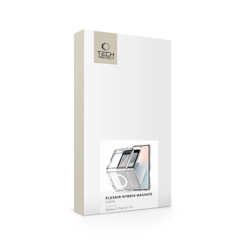Capa Tech-Protect Flexair Hybrid MagSafe para Samsung Galaxy Z Flip 6 / 7 FE, transparente