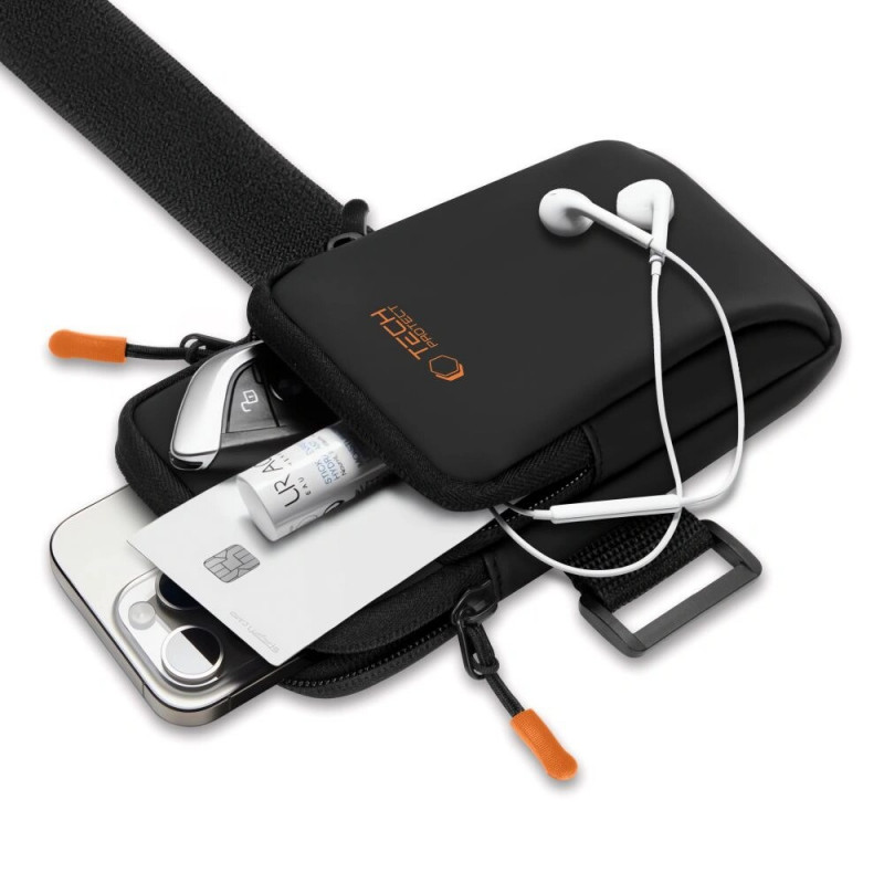 Tech-Protect M7 braçadeira desportiva universal (capa), preta/laranja