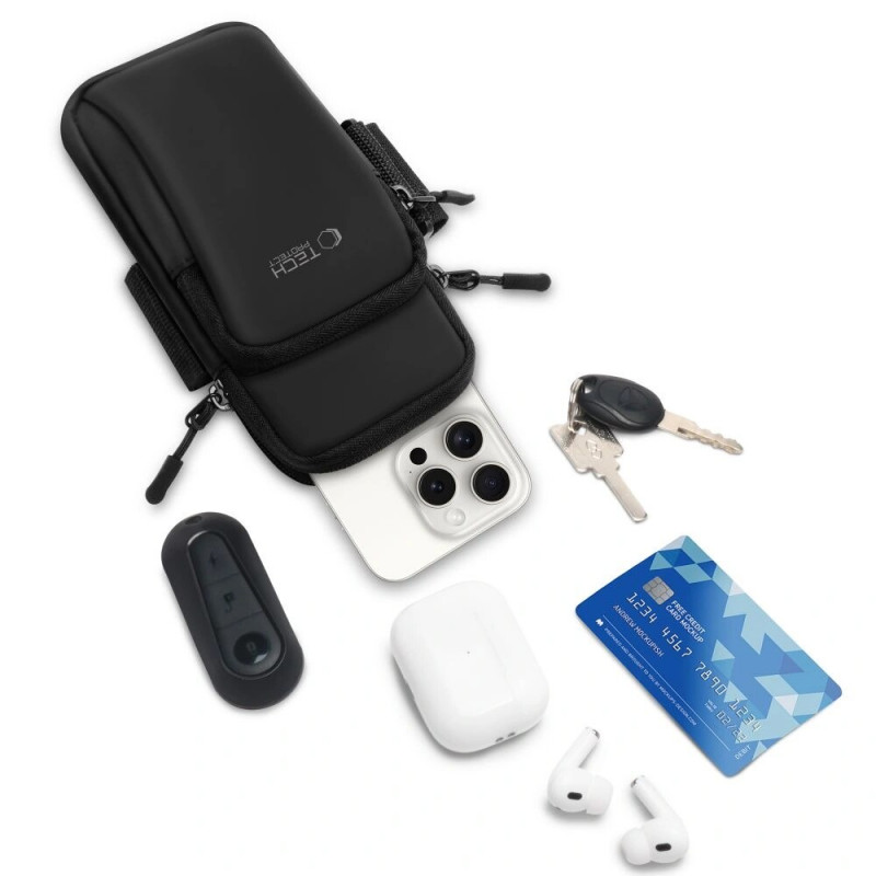 Tech-Protect M7 braçadeira desportiva universal (capa), preta/preta