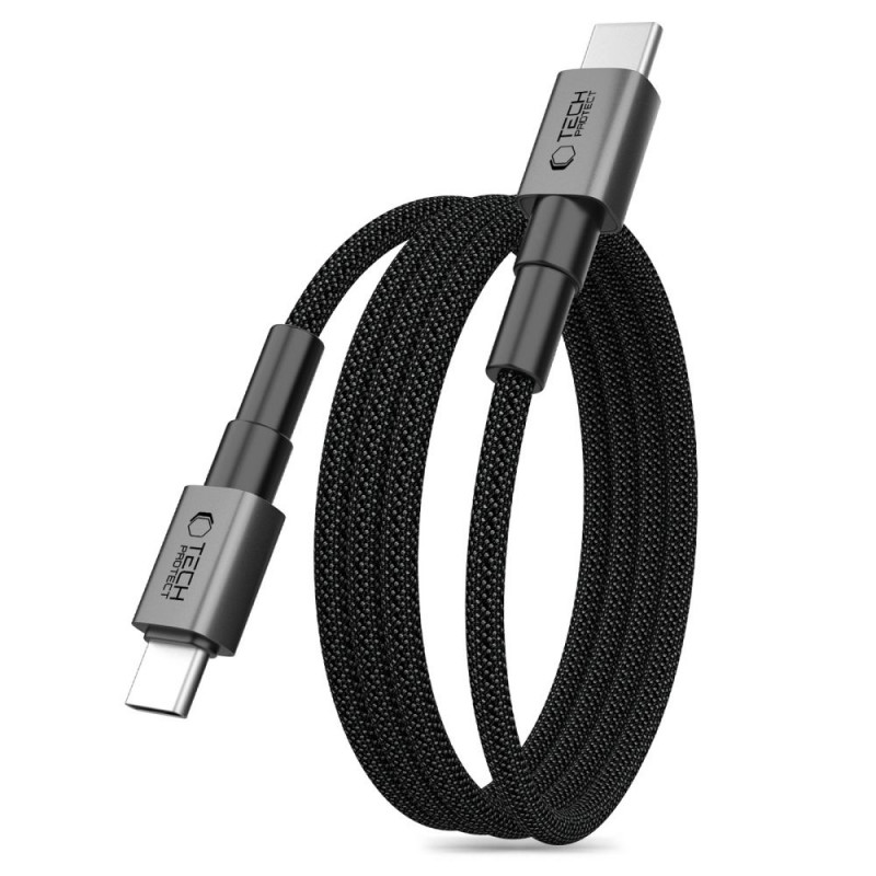 Tech-Protect Ultraboost DNA MagTwist cabo USB-C PD 100W / 5A, 200 cm, cinzento ferro