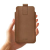 Tech-Protect SM65 bolsa universal para telemóvel, 6,0-6,9 polegadas, pele ecológica, castanha