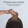 Tech-Protect SM65 bolsa universal para telemóvel, 6,0-6,9 polegadas, pele ecológica, castanha