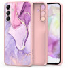 Tech-Protect Icon capa de silicone para Samsung Galaxy S25 FE, mármore, rosa