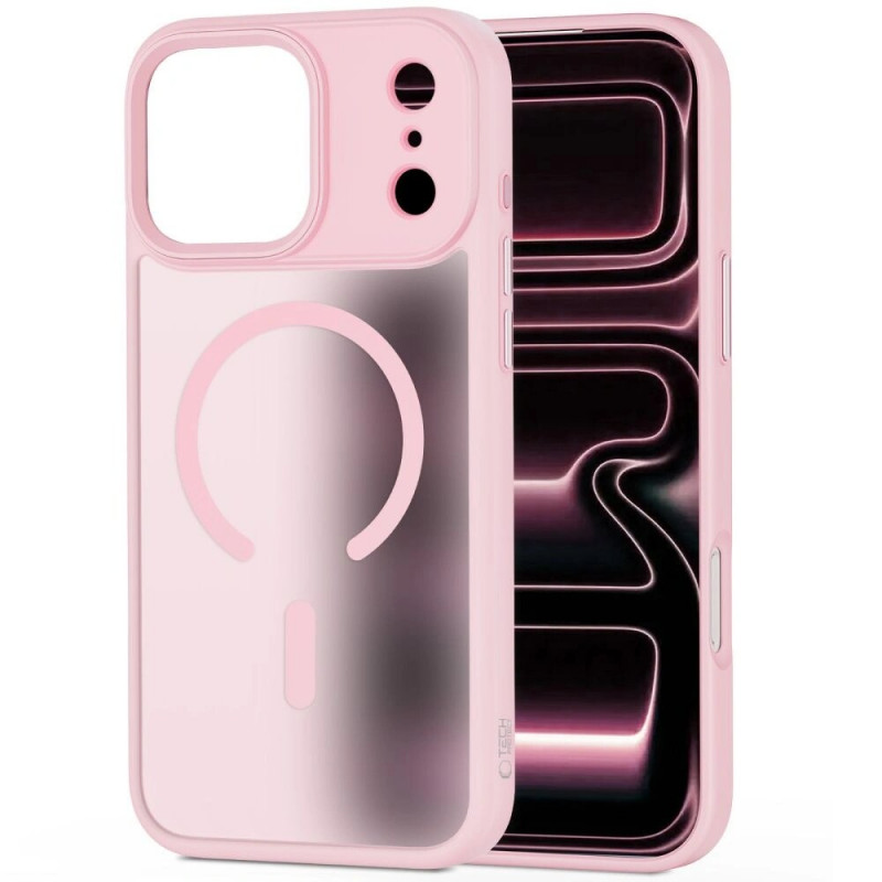 Tech-Protect MagMat MagSafe capa para Apple iPhone 17 Pro Max, mate rosa