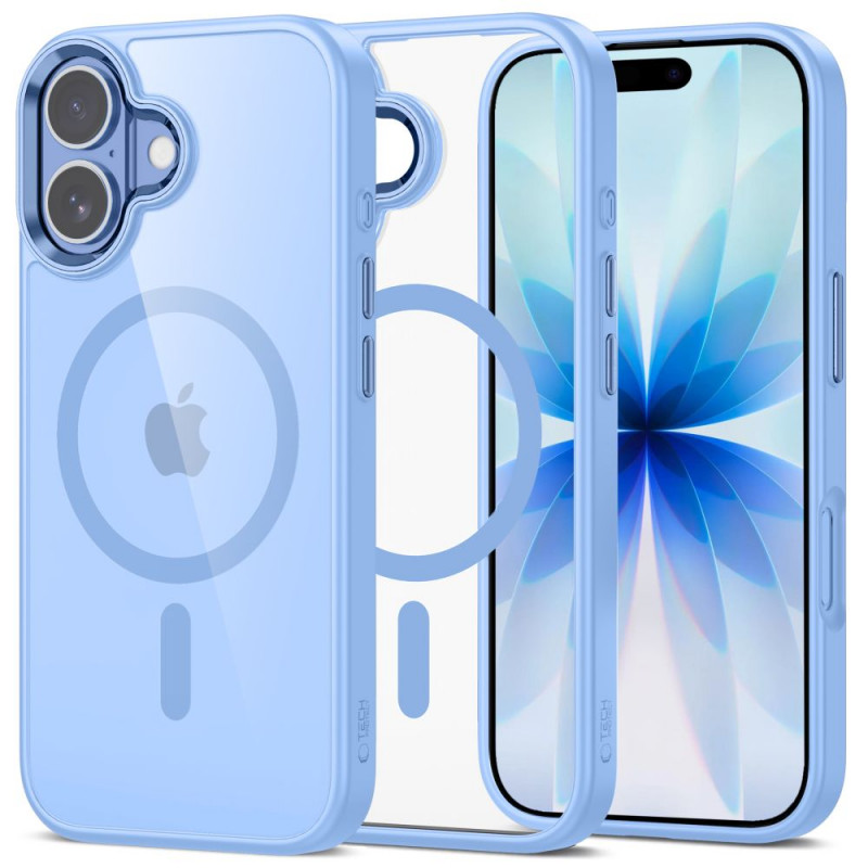 Tech-Protect MagMat MagSafe capa para Apple iPhone 17, azul névoa/transparente