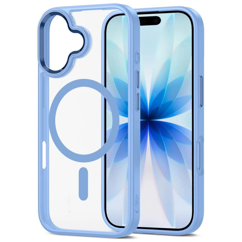 Tech-Protect MagMat MagSafe capa para Apple iPhone 17, azul névoa/transparente