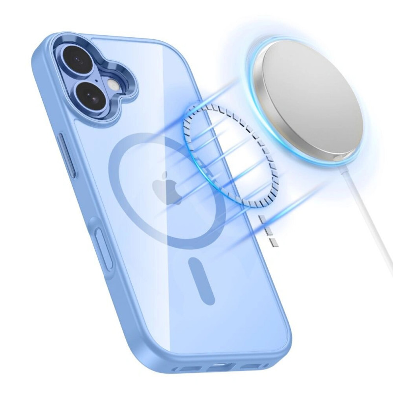 Tech-Protect MagMat MagSafe capa para Apple iPhone 17, azul névoa/transparente