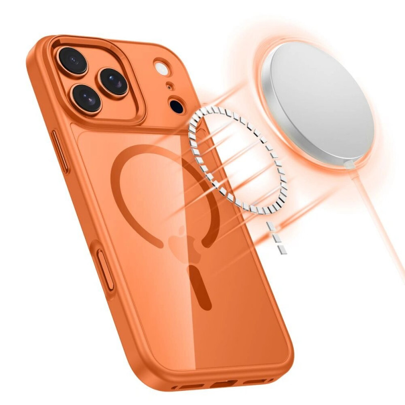 Tech-Protect MagMat MagSafe capa para Apple iPhone 17 Pro, laranja cósmico/transparente, THP4752