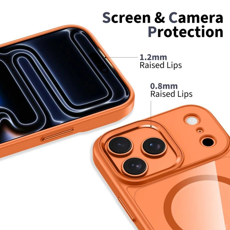 Tech-Protect MagMat MagSafe capa para Apple iPhone 17 Pro Max, laranja cósmico/transparente