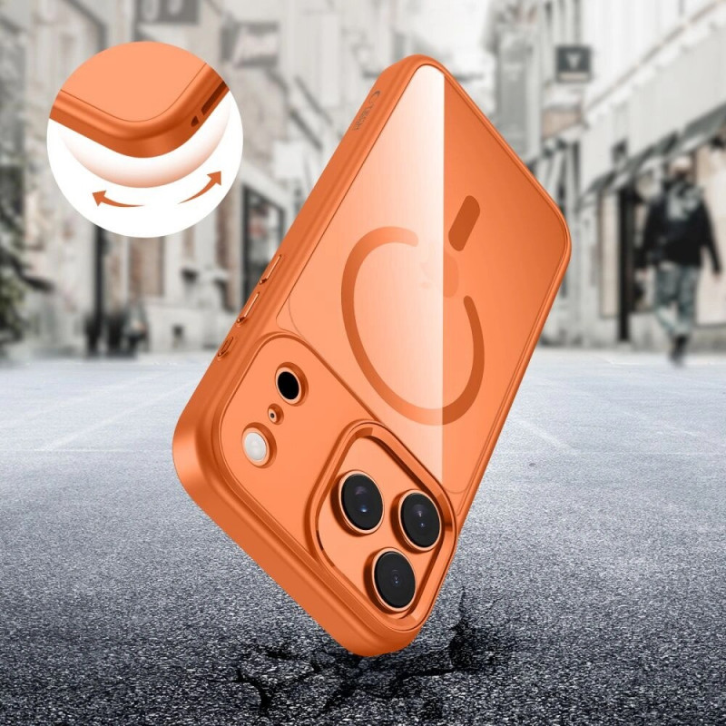 Tech-Protect MagMat MagSafe capa para Apple iPhone 17 Pro Max, laranja cósmico/transparente