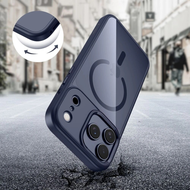Tech-Protect MagMat MagSafe capa para Apple iPhone 17 Pro Max, azul profundo/transparente