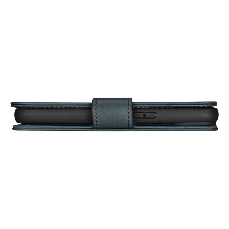 iCarer Oil Wax Wallet Case 2in1 capa de pele com tampa para iPhone 14 Plus, Anti-RFID, azul (WMI14220723-BU)