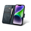 iCarer Oil Wax Wallet Case 2in1 capa de pele com tampa para iPhone 14 Plus, Anti-RFID, azul (WMI14220723-BU)