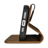 iCarer Oil Wax Wallet Case 2in1 capa de pele com tampa para iPhone 14 Plus, Anti-RFID, castanha (WMI14220723-TN)