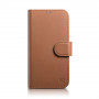 iCarer Wallet Case 2in1 capa de pele com tampa para iPhone 14 Plus, Anti-RFID, castanha (WMI14220727-BN)