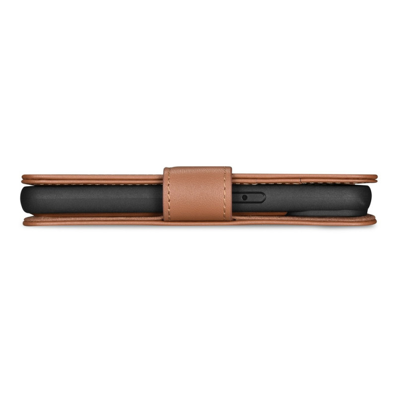 iCarer Wallet Case 2in1 capa de pele com tampa para iPhone 14 Plus, Anti-RFID, castanha (WMI14220727-BN)